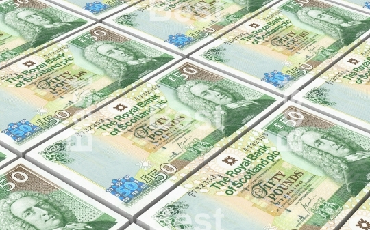Scotland pound bills stacks background