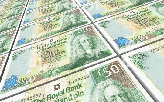 Scotland pound bills stacks background