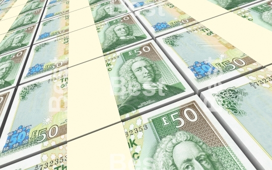 Scotland pound bills stacks background