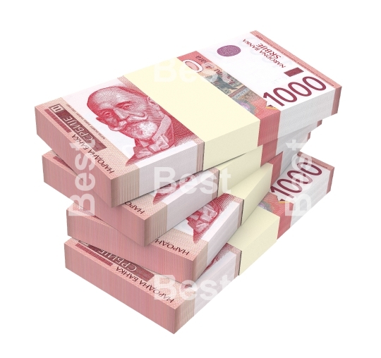 Serbian dinar isolated on white background