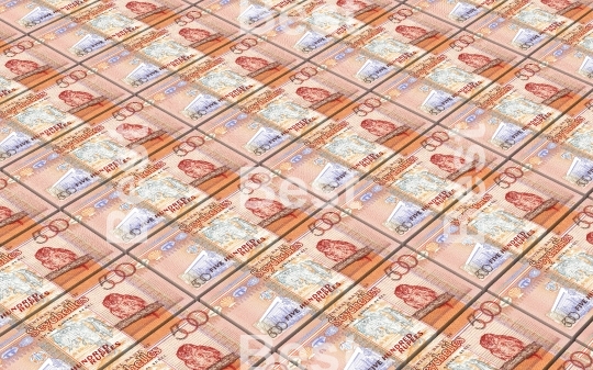 Seychelles rupee bills stacks background