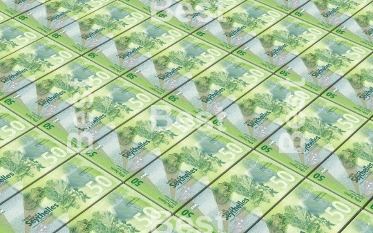 Seychelles rupee bills stacks background
