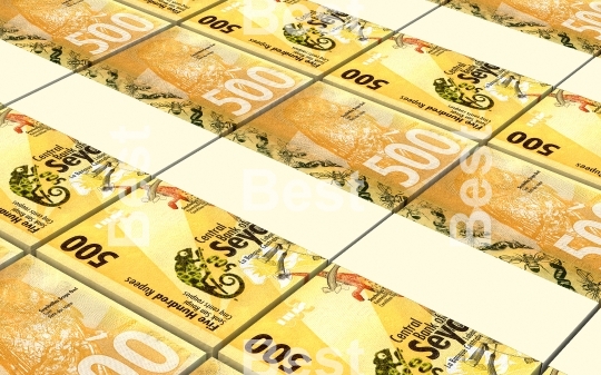 Seychelles rupee bills stacks background