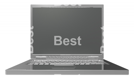 Shiny grey laptop isolated on white