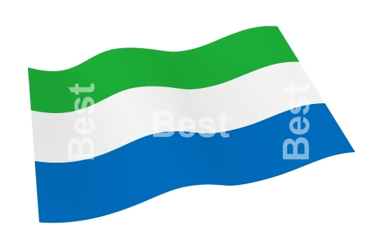 Sierra Leone flag isolated on white background with clipping path from world flags set