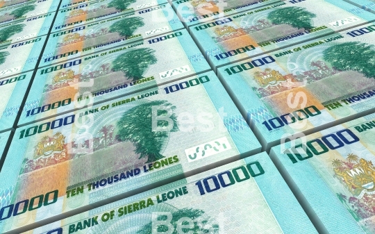 Sierra Leonean leones bills stacks background