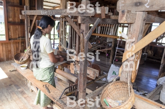 Silk factory in Inle Lake