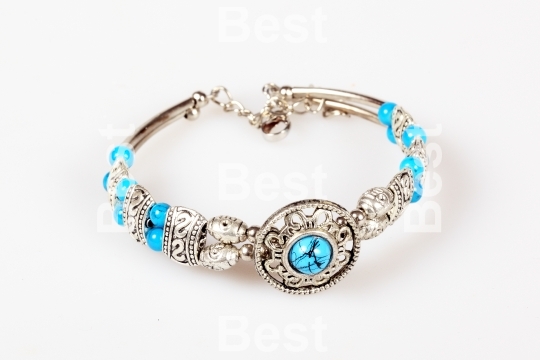 Silver bracelet with turquoise