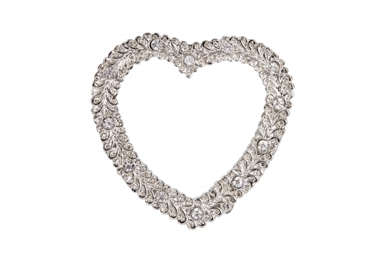 Silver heart picture frame