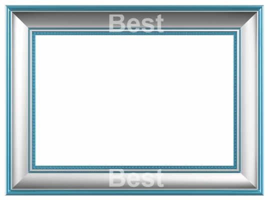 Silver picture frame isolated on white background