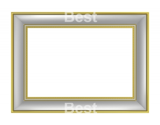 Silver picture frame isolated on white background