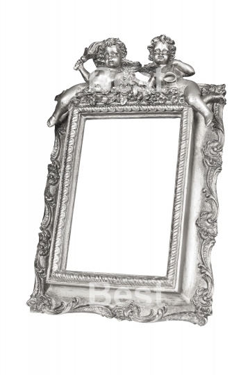 Silver picture frame with angels
