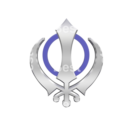 Silver sikhism symbol. 