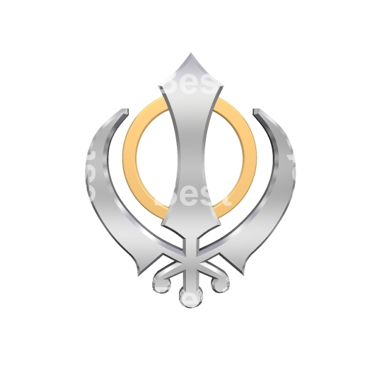 Silver sikhism symbol. 