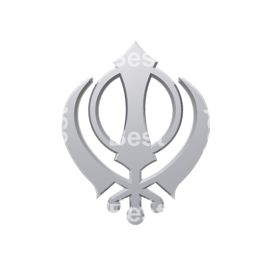 Silver sikhism symbol. 