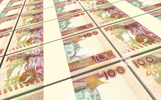 Solomon Islands dollars bills stacked background