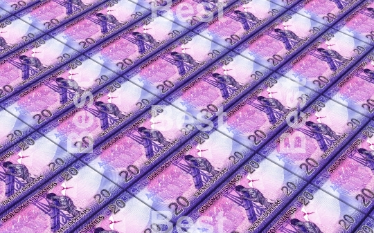 Solomon Islands dollars bills stacks background