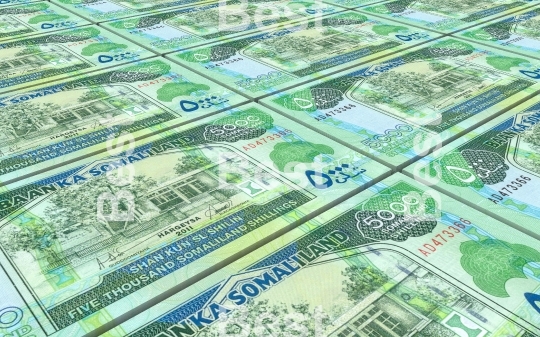Somaliland shilings bills stacked background
