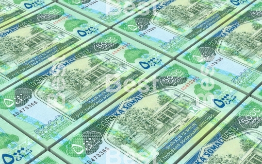 Somaliland shilings bills stacked background