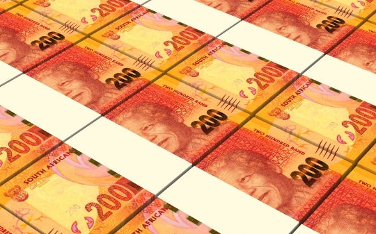 South african rands bills stacks background