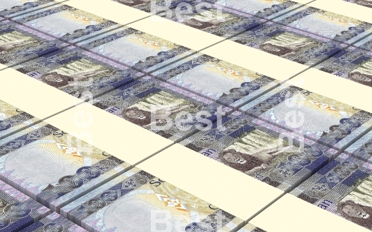 South Sudanese pounds bills isolated on white background