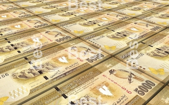 Sri Lankan bills stacks background