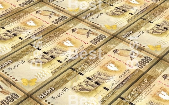 Sri Lankan bills stacks background