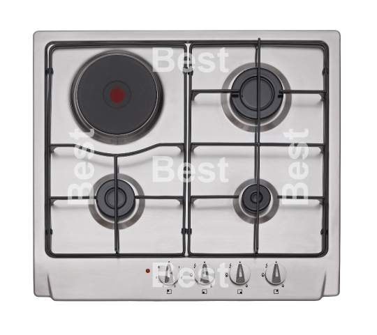 Stainless gas-electric hob