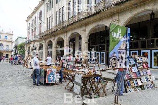 Stands on the Plaza de Armason in Havana