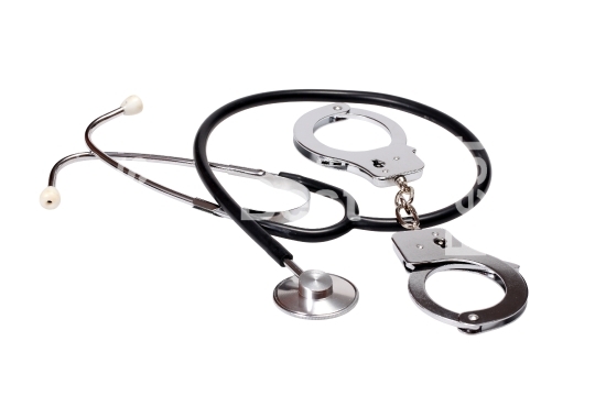 Stethoscope and handcuffs