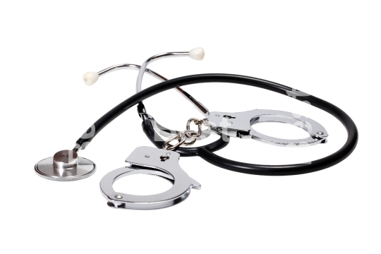 Stethoscope and handcuffs