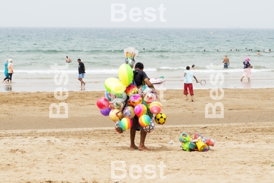 Street vendor on the beach