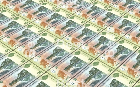 Surinamese dollar bills stacks background