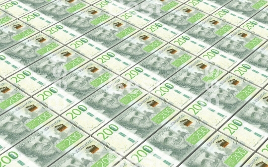 Swedish kronor bills stacks background