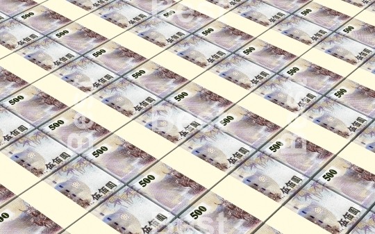 Taiwanese yuan bills stacks background
