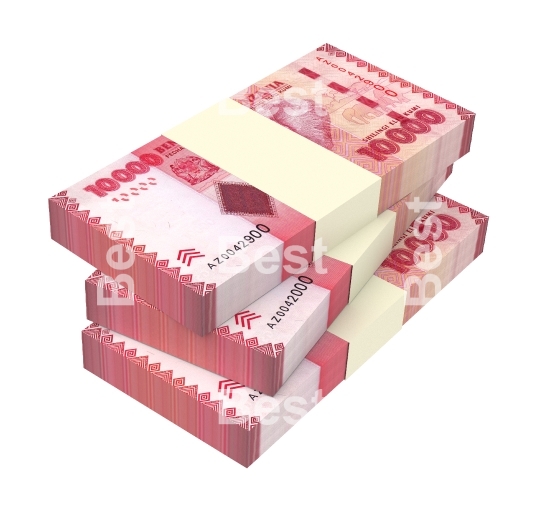 Tanzanian shilling bills isolated on white background