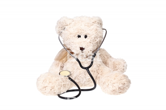 Teddy bear and stethoscope