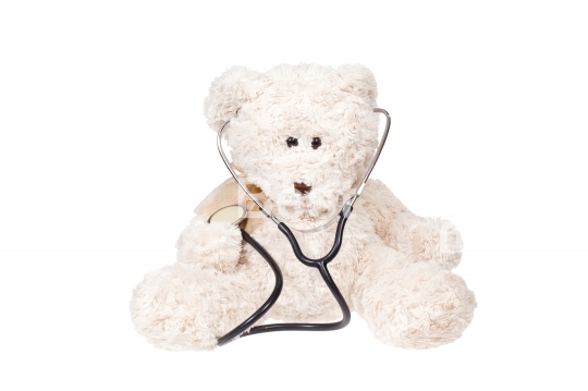 Teddy bear and stethoscope