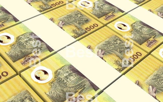 Thai baht bills stacked background