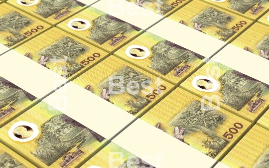 Thai baht bills stacked background