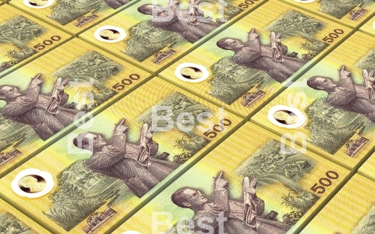 Thai baht bills stacked background