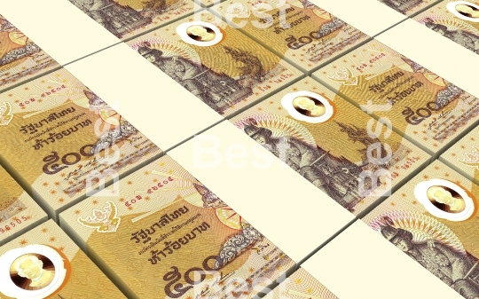 Thai baht bills stacked background