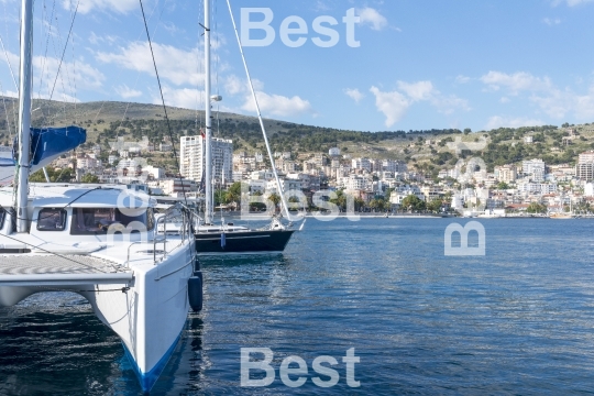 The panoramic view of the city Saranda