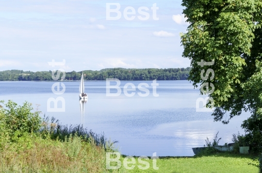 The sailboat on the lake