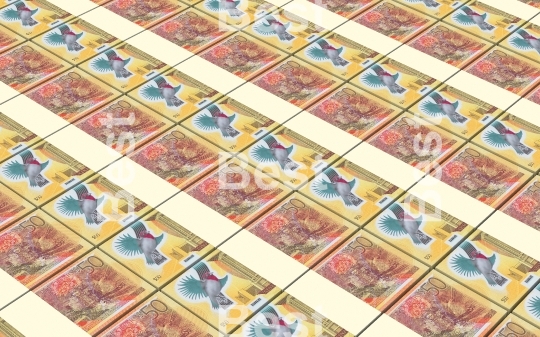 Trinidad and Tobago dollar bills stacks background