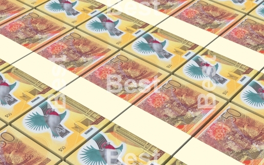 Trinidad and Tobago dollar bills stacks background