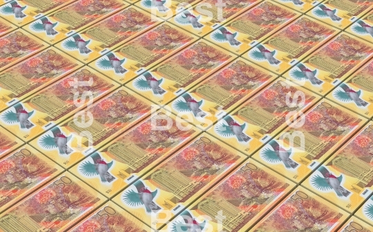 Trinidad and Tobago dollar bills stacks background