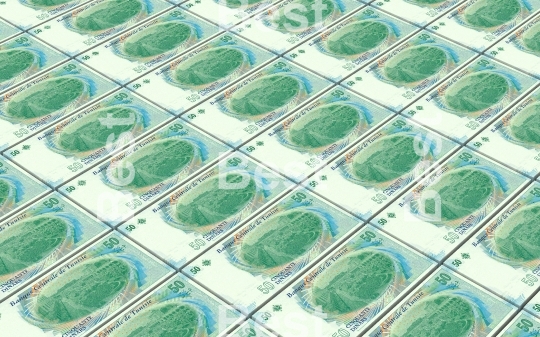 Tunisian dinars bills stacks background.