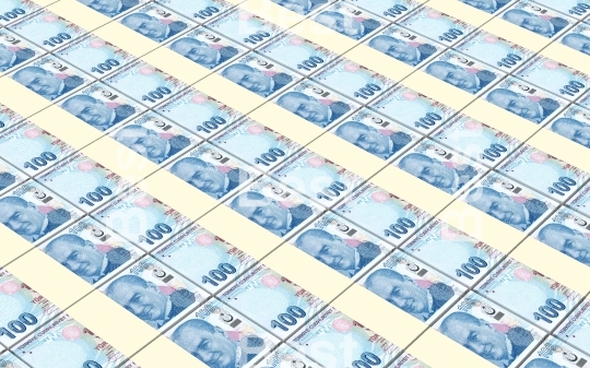 Turkish lira bills stacks background