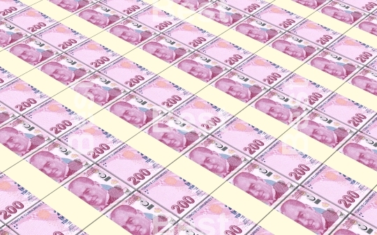 Turkish lira bills stacks background